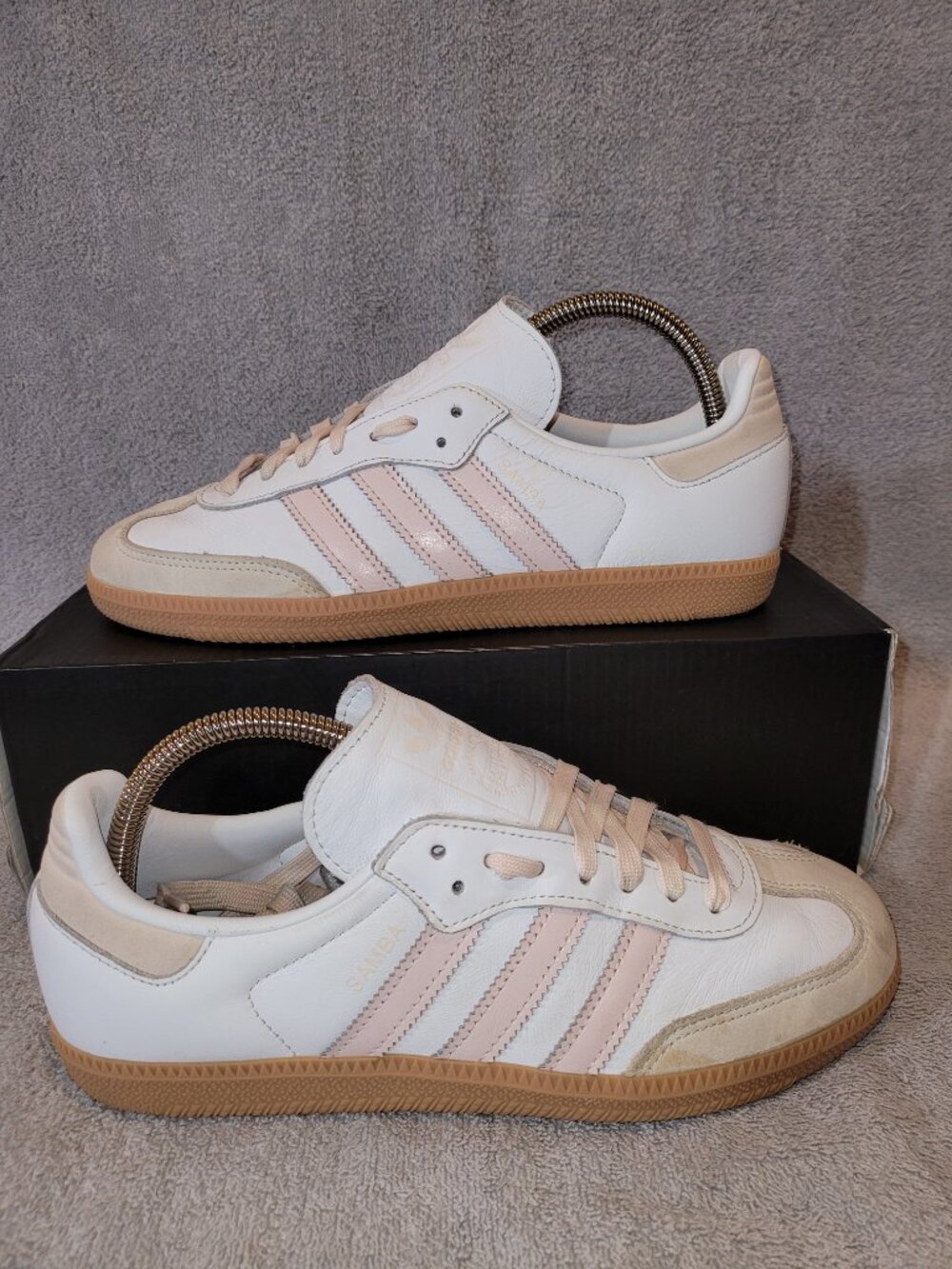 Adidas Womens 8.5 Samba OG Cloud White Wonder Quartz Gum Shoes JS1351 (#1995)